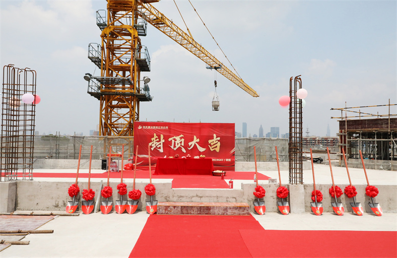 2025年5月22日，江苏公司承建的步步高至美科技广场项目如期封顶。